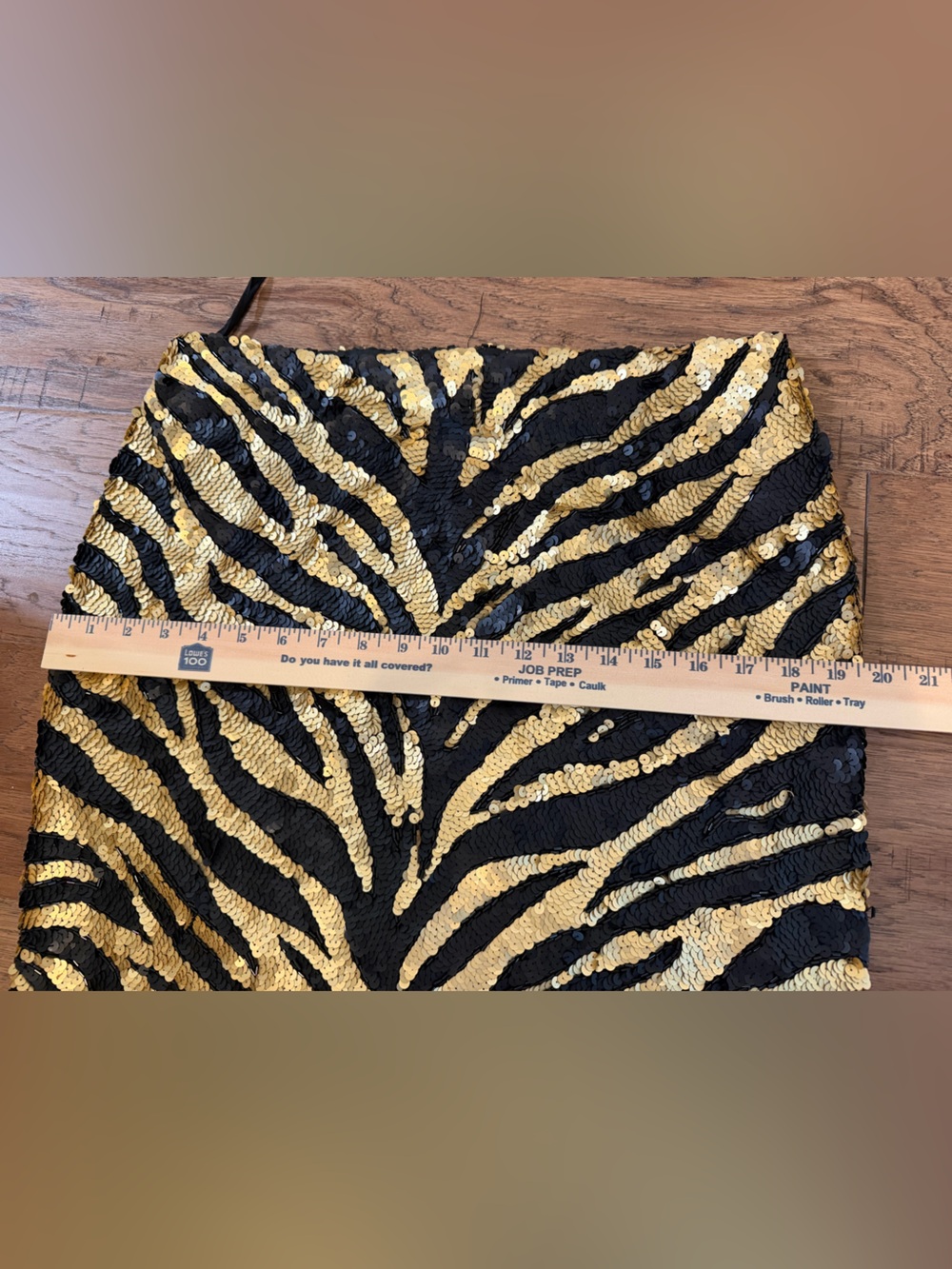 Lillie Rubin Sequin Zebra Mini Skirt 100% Silk - Picture 4 of 9